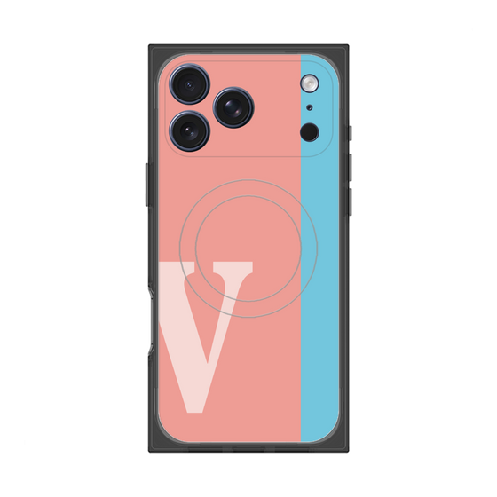 プレミアムスクエアケース with MagSafe［ オリジナル - initial color line - V pink ］