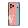 プレミアムスクエアケース with MagSafe［ オリジナル - initial color line - V pink ］
