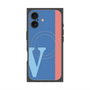プレミアムスクエアケース with MagSafe［ オリジナル - initial color line - V blue ］
