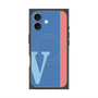プレミアムスクエアケース with MagSafe［ オリジナル - initial color line - V blue ］