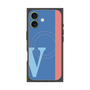 プレミアムスクエアケース with MagSafe［ オリジナル - initial color line - V blue ］