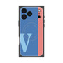 プレミアムスクエアケース with MagSafe［ オリジナル - initial color line - V blue ］