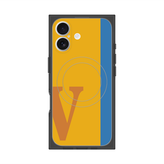プレミアムスクエアケース with MagSafe［ オリジナル - initial color line - V orange ］