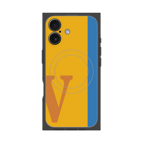 プレミアムスクエアケース with MagSafe［ オリジナル - initial color line - V orange ］