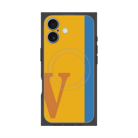 プレミアムスクエアケース with MagSafe［ オリジナル - initial color line - V orange ］
