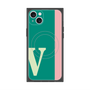 プレミアムスクエアケース with MagSafe［ オリジナル - initial color line - V green ］
