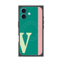 プレミアムスクエアケース with MagSafe［ オリジナル - initial color line - V green ］