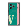 プレミアムスクエアケース with MagSafe［ オリジナル - initial color line - V green ］