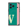プレミアムスクエアケース with MagSafe［ オリジナル - initial color line - V green ］