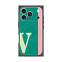 プレミアムスクエアケース with MagSafe［ オリジナル - initial color line - V green ］