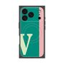 プレミアムスクエアケース with MagSafe［ オリジナル - initial color line - V green ］