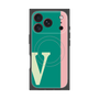 プレミアムスクエアケース with MagSafe［ オリジナル - initial color line - V green ］