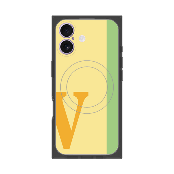 プレミアムスクエアケース with MagSafe［ オリジナル - initial color line - V yellow ］