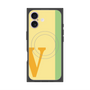 プレミアムスクエアケース with MagSafe［ オリジナル - initial color line - V yellow ］