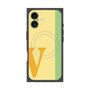 プレミアムスクエアケース with MagSafe［ オリジナル - initial color line - V yellow ］