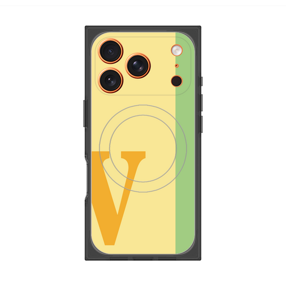 プレミアムスクエアケース with MagSafe［ オリジナル - initial color line - V yellow ］