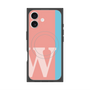 プレミアムスクエアケース with MagSafe［ オリジナル - initial color line - W pink ］