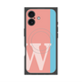 プレミアムスクエアケース with MagSafe［ オリジナル - initial color line - W pink ］