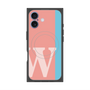 プレミアムスクエアケース with MagSafe［ オリジナル - initial color line - W pink ］