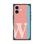 プレミアムスクエアケース with MagSafe［ オリジナル - initial color line - W pink ］
