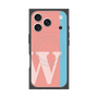 プレミアムスクエアケース with MagSafe［ オリジナル - initial color line - W pink ］