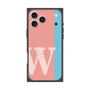 プレミアムスクエアケース with MagSafe［ オリジナル - initial color line - W pink ］