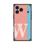 プレミアムスクエアケース with MagSafe［ オリジナル - initial color line - W pink ］