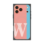 プレミアムスクエアケース with MagSafe［ オリジナル - initial color line - W pink ］