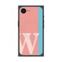 プレミアムスクエアケース with MagSafe［ オリジナル - initial color line - W pink ］