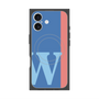 プレミアムスクエアケース with MagSafe［ オリジナル - initial color line - W blue ］