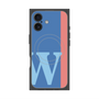 プレミアムスクエアケース with MagSafe［ オリジナル - initial color line - W blue ］