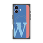 プレミアムスクエアケース with MagSafe［ オリジナル - initial color line - W blue ］
