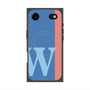 プレミアムスクエアケース with MagSafe［ オリジナル - initial color line - W blue ］