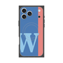 プレミアムスクエアケース with MagSafe［ オリジナル - initial color line - W blue ］