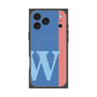プレミアムスクエアケース with MagSafe［ オリジナル - initial color line - W blue ］