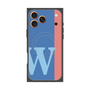 プレミアムスクエアケース with MagSafe［ オリジナル - initial color line - W blue ］