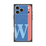 プレミアムスクエアケース with MagSafe［ オリジナル - initial color line - W blue ］