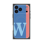 プレミアムスクエアケース with MagSafe［ オリジナル - initial color line - W blue ］
