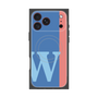 プレミアムスクエアケース with MagSafe［ オリジナル - initial color line - W blue ］