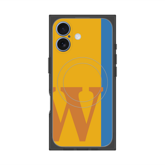 プレミアムスクエアケース with MagSafe［ オリジナル - initial color line - W orange ］