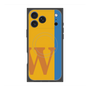 プレミアムスクエアケース with MagSafe［ オリジナル - initial color line - W orange ］