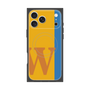 プレミアムスクエアケース with MagSafe［ オリジナル - initial color line - W orange ］