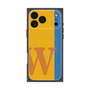 プレミアムスクエアケース with MagSafe［ オリジナル - initial color line - W orange ］