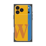プレミアムスクエアケース with MagSafe［ オリジナル - initial color line - W orange ］