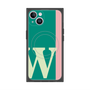 プレミアムスクエアケース with MagSafe［ オリジナル - initial color line - W green ］