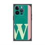 プレミアムスクエアケース with MagSafe［ オリジナル - initial color line - W green ］