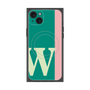 プレミアムスクエアケース with MagSafe［ オリジナル - initial color line - W green ］