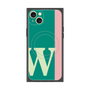 プレミアムスクエアケース with MagSafe［ オリジナル - initial color line - W green ］