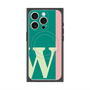 プレミアムスクエアケース with MagSafe［ オリジナル - initial color line - W green ］