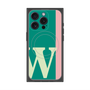 プレミアムスクエアケース with MagSafe［ オリジナル - initial color line - W green ］
